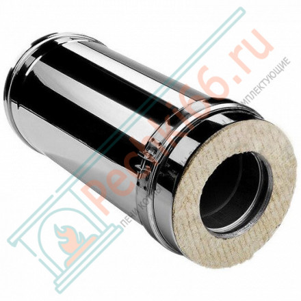 Сэндвич труба V50R с изол L=500 (AISI-310S/0,8-ОЦИНК-RAL/0,5) d-115/215 (Вулкан-Cerablanket)